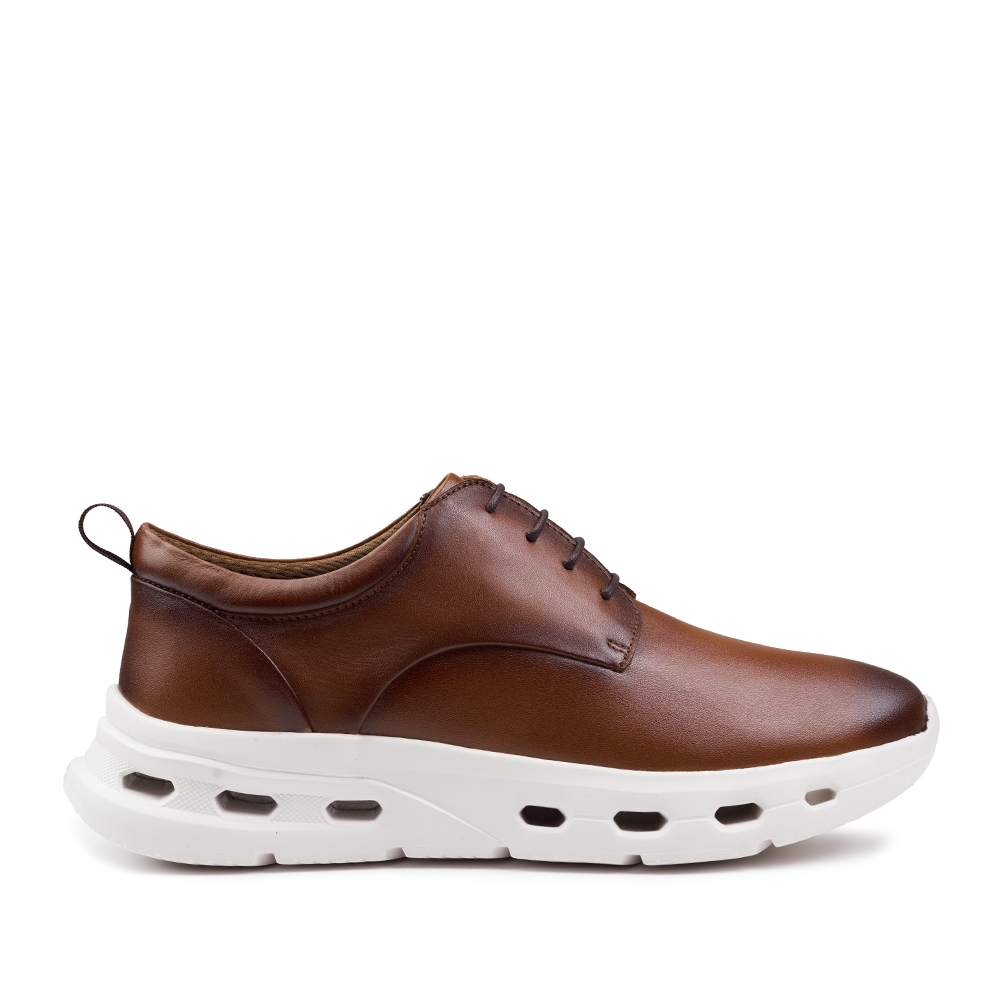 Prabu - Sepatu Kulit Casual Sneakers Pria Semesta Patina Tan