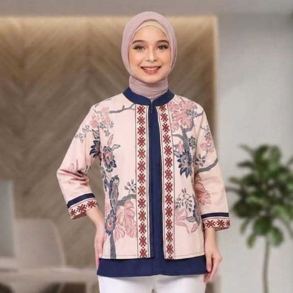 Atasan Batik / Baju Batik Kantor Wanita Model Bolero #594