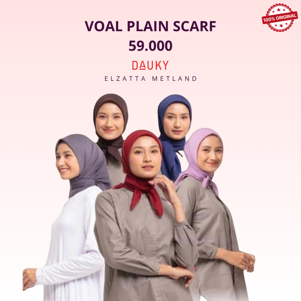 Dauky Voal Plain Scarf Hijab Segiempat Polos Dauky Voal Ukuran 110x110cm