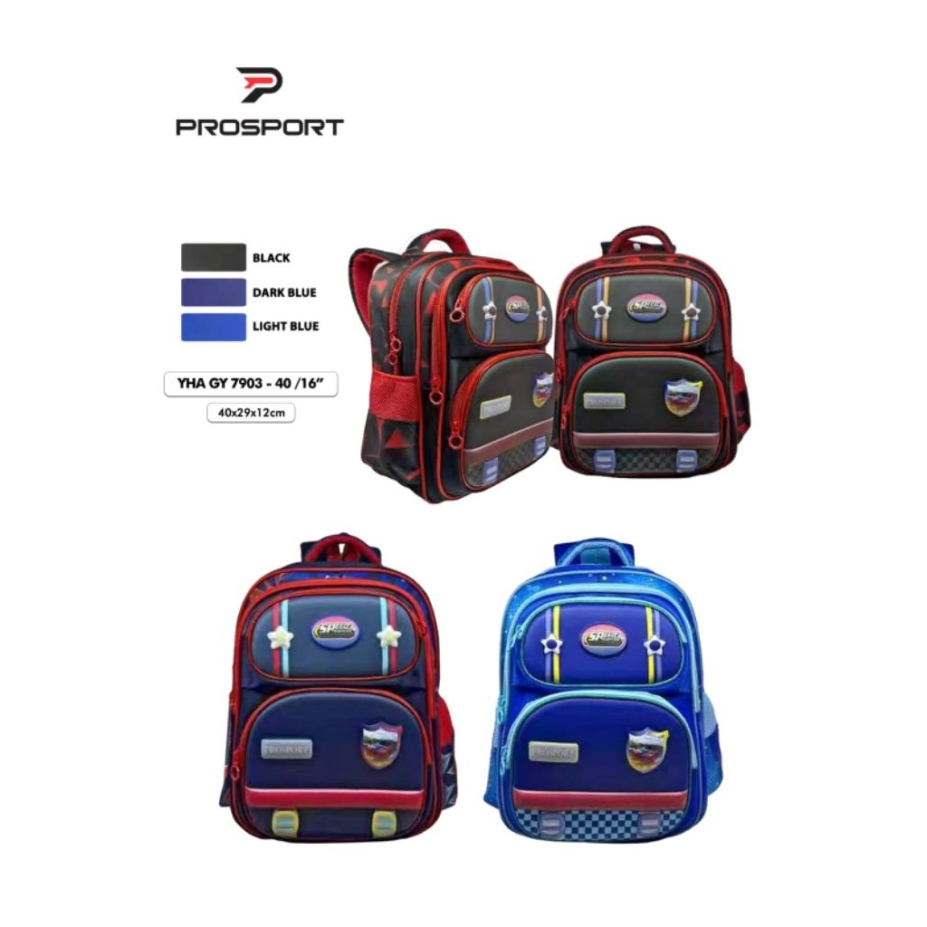 Prosport Backpack YHA GY 7903-40/16 INCH - TAS RANSEL SEKOLAH ANAK PROSPORT - BACKPACK PROSPORT ANAK