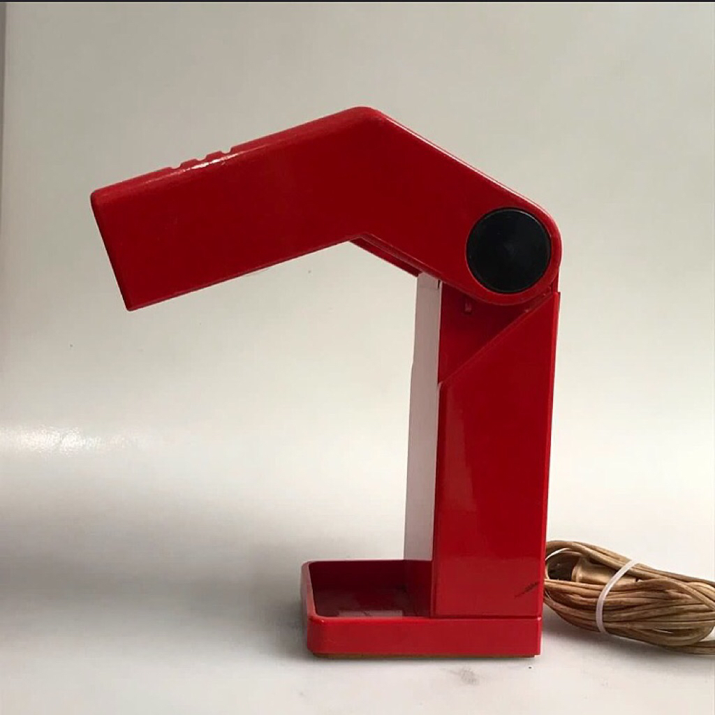 Vintage 70s Lamp loveeye SA-720 Red Ferrari folding table lamp midcentury space age atomic design Be