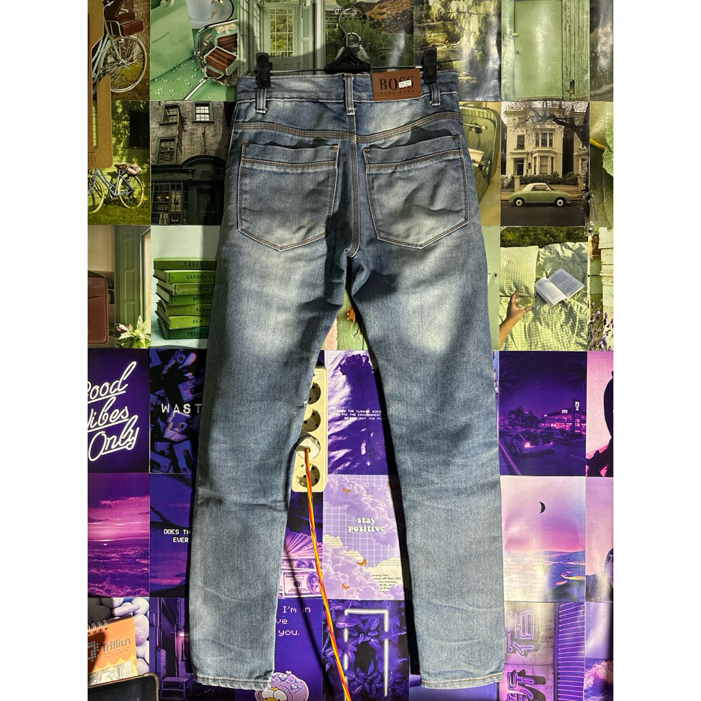 Hugo Boss Blue Washed Slim Fit Jeans Size 29 Preloved