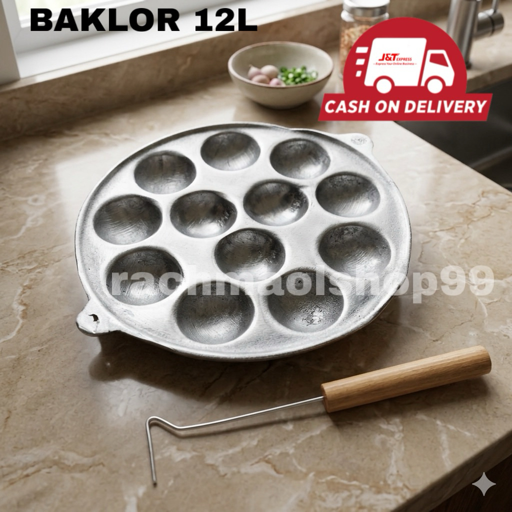 Cetakan Telur Baklor 12 Lubang Martabak Telur Mini Anti Lengket Free Sutil Cetakan Kue Cubit Telur 1