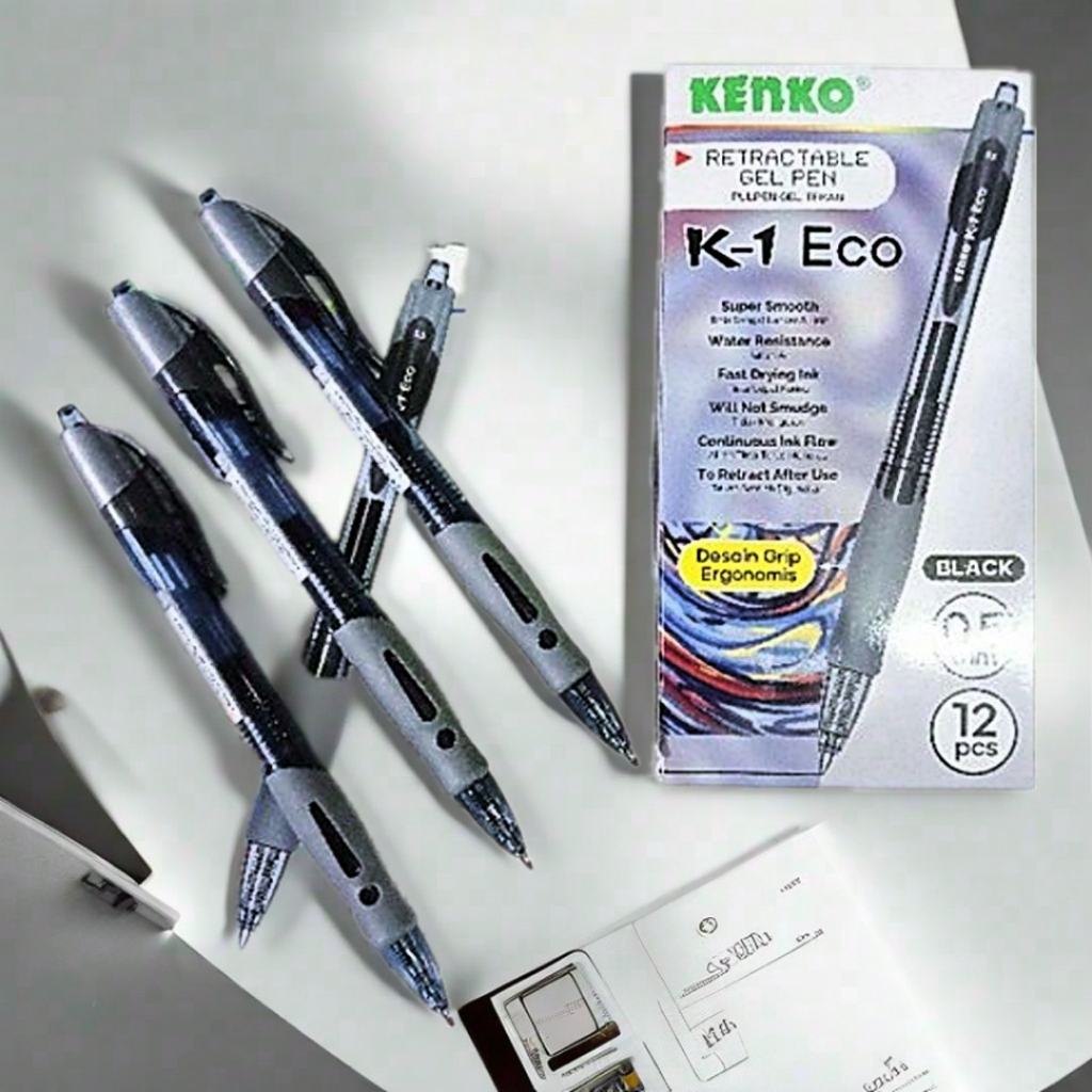 Pulpen Gel Kenko K1 Eco 0,5mm Gel Pen Kenko K1 Eco Murah 1 Pack Isi 12 Pcs