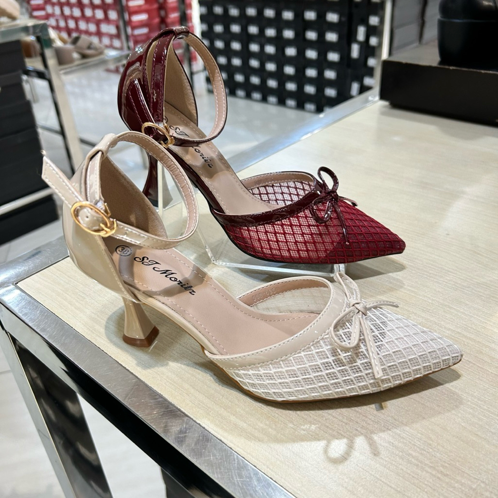 sepatu wanita slingback heels 8cm ST.MORITZ original