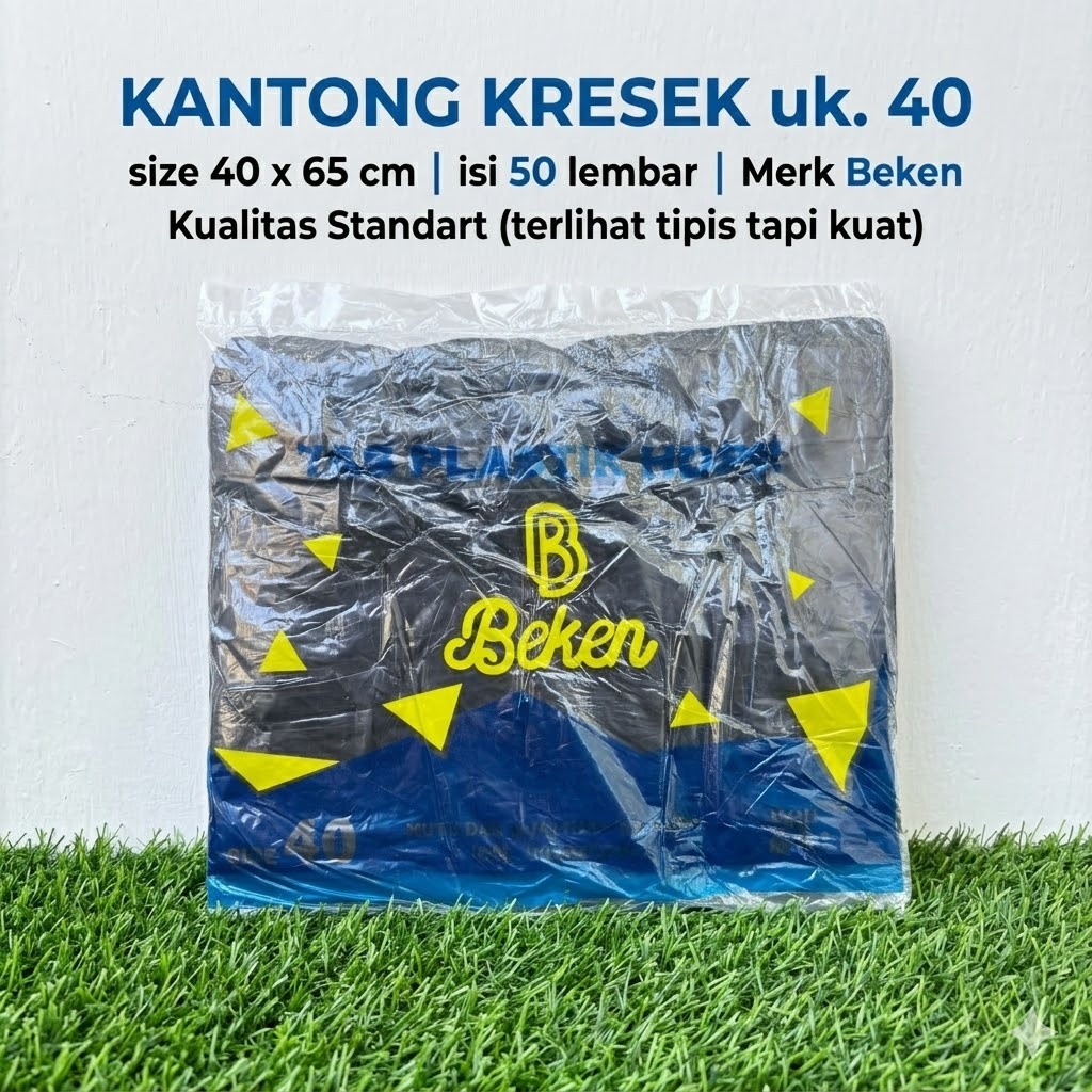 [50 lembar] Kresek size 40x65 cm | Kantong Kresek Putih/Hitam | Kantong Kresek Besar