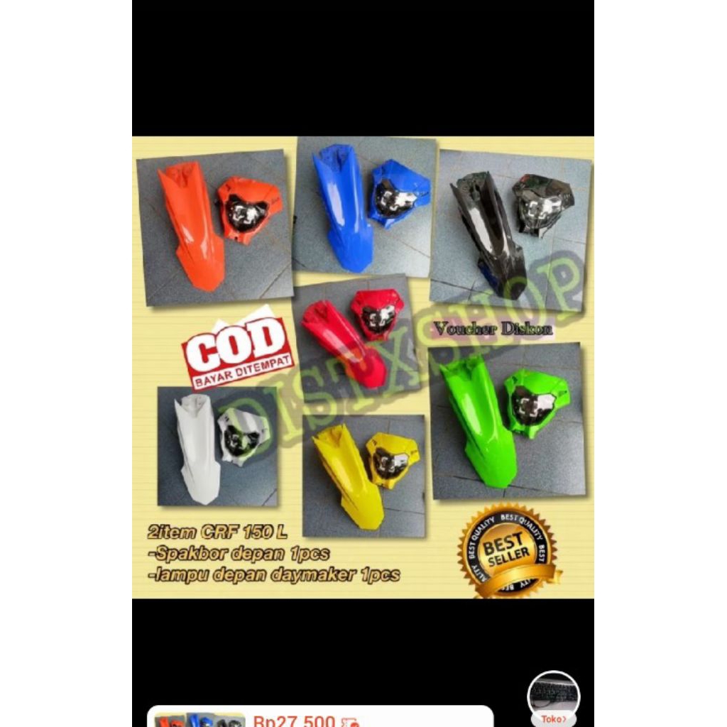 SPAKBOR DEPAN CRF150 L DAN LAMPU DEPAN DAYMAKER CRF 150L SLEBOR DEPAN CRF150L DAN LAMPU DAYMAKER CRF