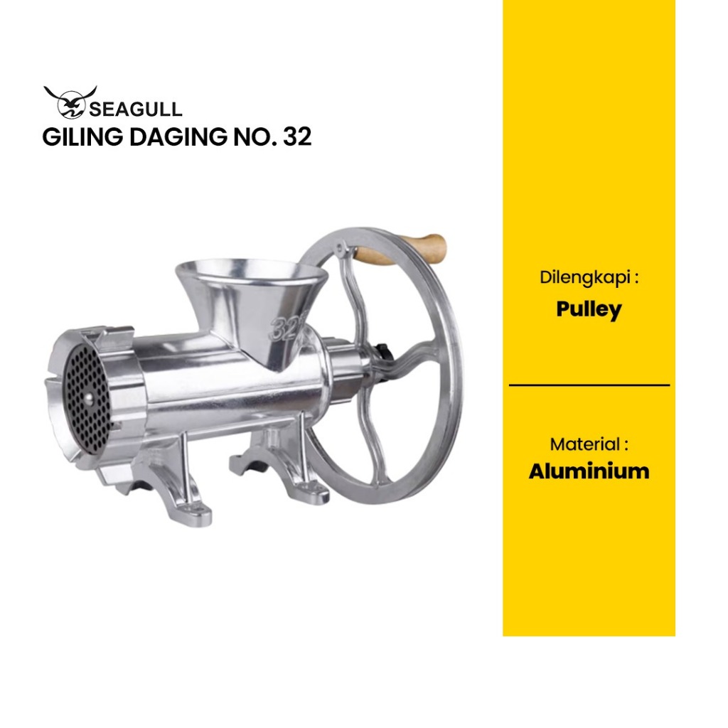 SEAGULL Giling Daging Gilingan Daging Manual No. 32 Pully Pulley Putaran Engkol