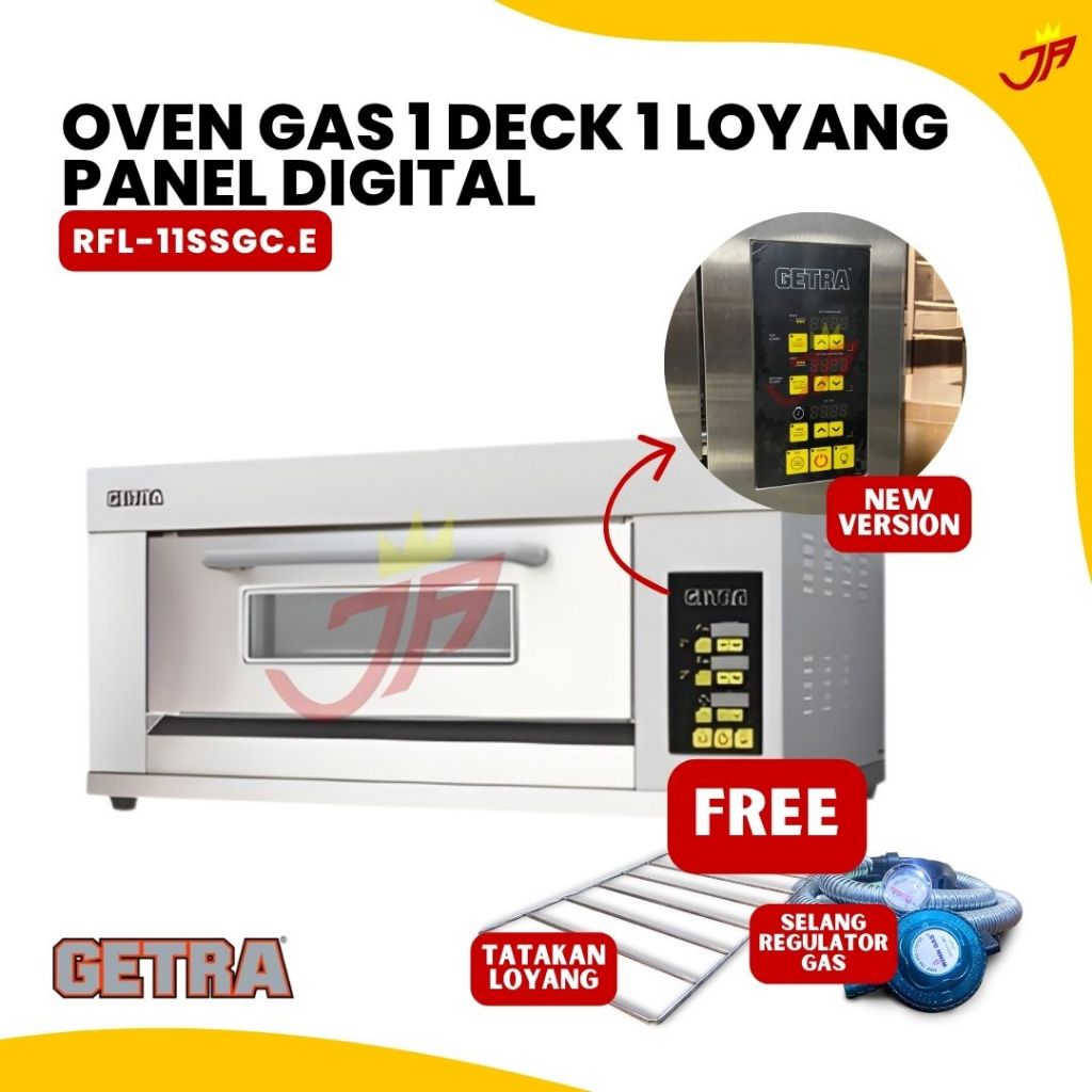 GETRA Oven Gas Getra RFL-12SSGC FREE Tatakan Loyang & Selang Regulator/Oven Gas Baking Getra RFL 12S