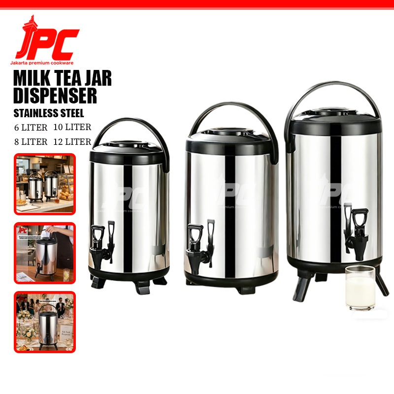 JPC Dispenser Air Panas Dan Dingin 6L/8L/10L/12L Dispenser Teh Susu Dispenser Air Berinsulasi Stainl