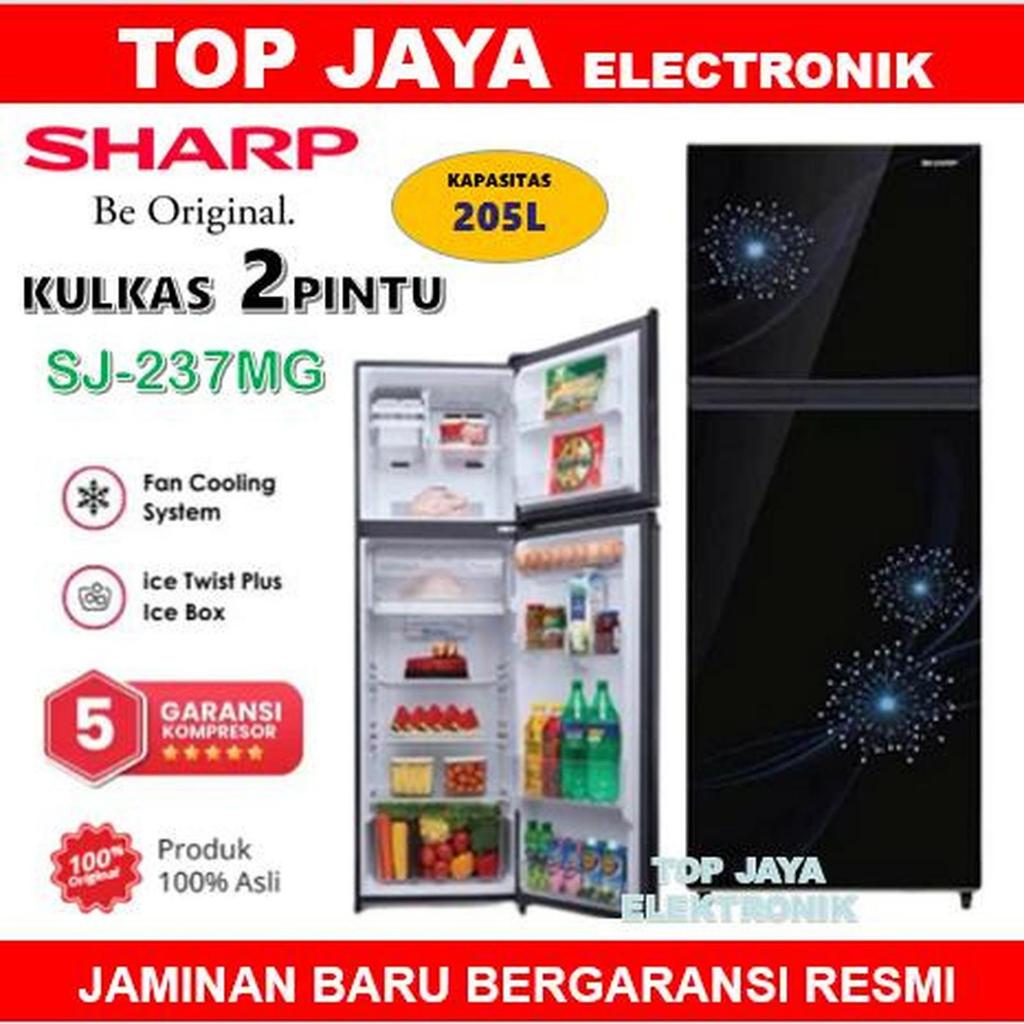 KULKAS SHARP 2 PINTU SJ-237MGDB/LEMARI ES SHARP 2 PINTU SJ-237MGDB