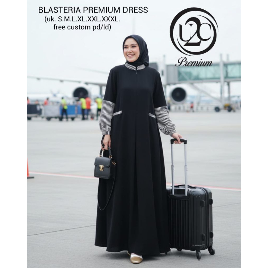 gamis dress blasteria original u2c premium casual santai real pict katun jepang
