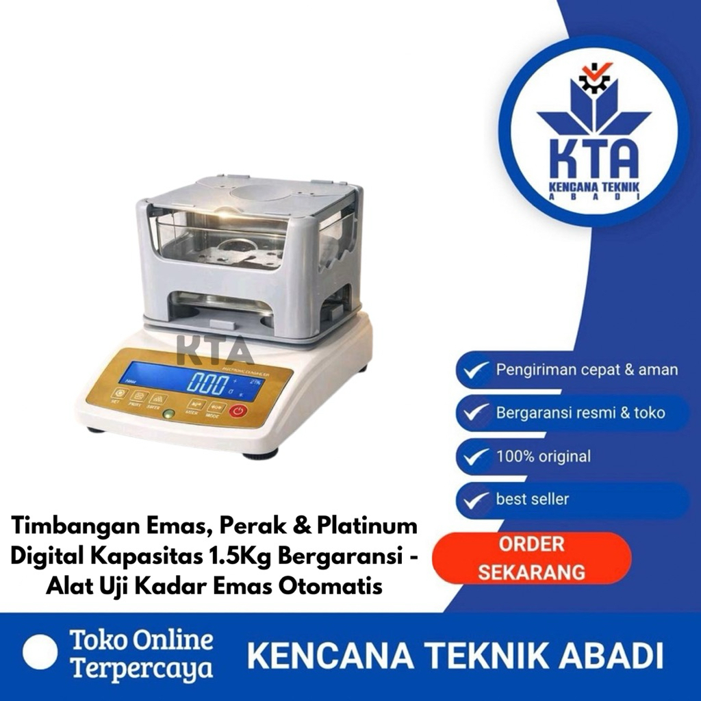 Timbangan Emas, Perak & Platinum Digital Kapasitas 1.5Kg Bergaransi - Alat Uji Kadar Emas Otomatis