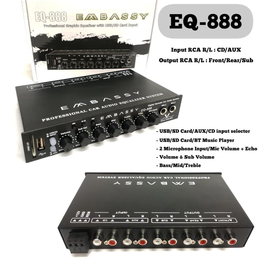 Parametrik EMBASSY EQ-888 USB MIC BLUETOOTH + SUB / Pre Amp Equalizer EMBASSY EQ888 Preamp EQ 888