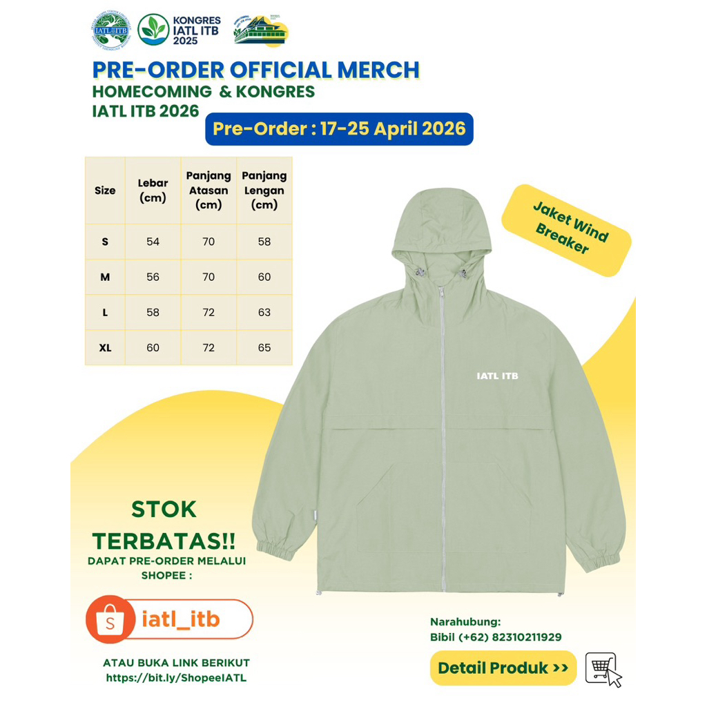 Jaket Windbreaker IATL ITB X VISVAL