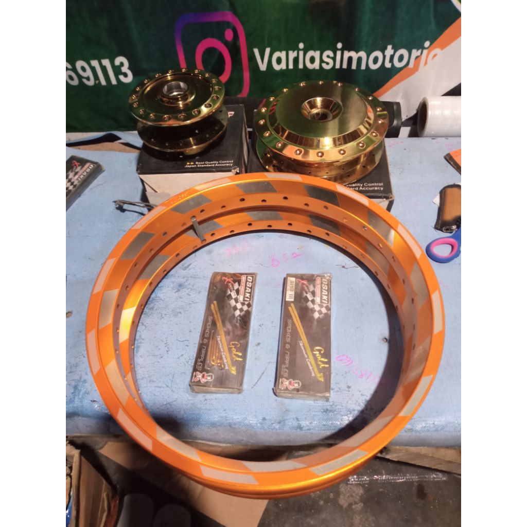 paket velg tromol plus jari jari ring 14 PNP Vario 110 beat gold