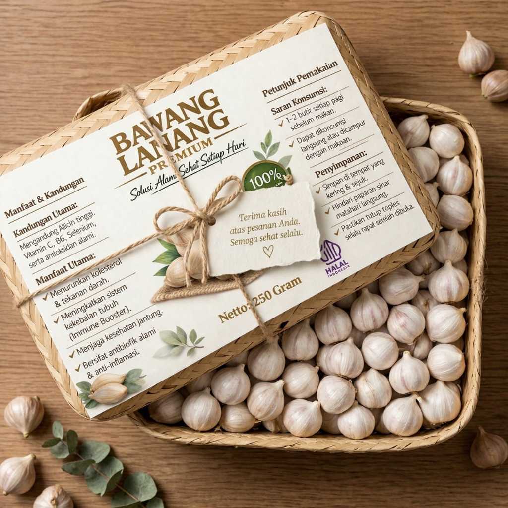 Bawang Lanang Tunggal Super Grade A 1kg Solusi Jantung Sehat dan Kolesterol Lanang Prestige Asli Tub