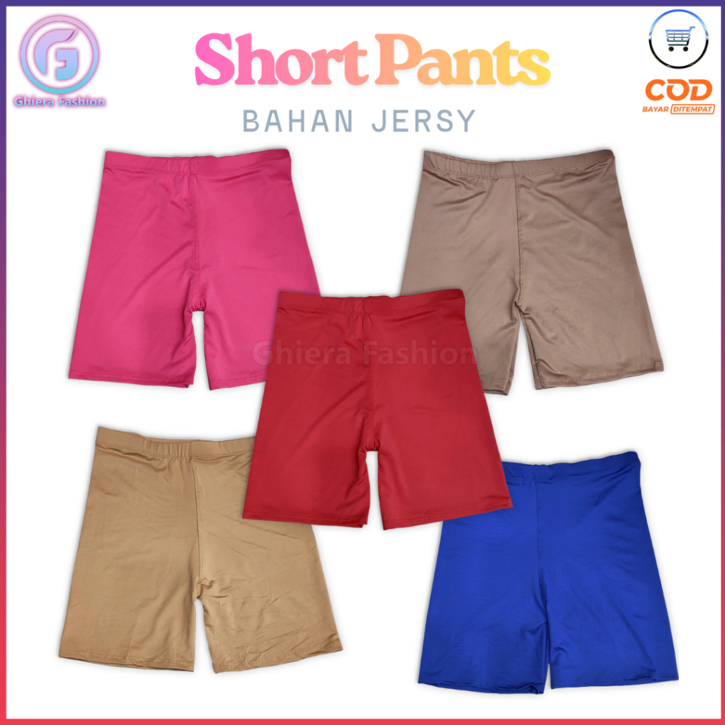 Short Pants Legging Wanita Polos Pendek Lejing Celana Dalaman Ketat Sport Stretch Perempuan Olahraga