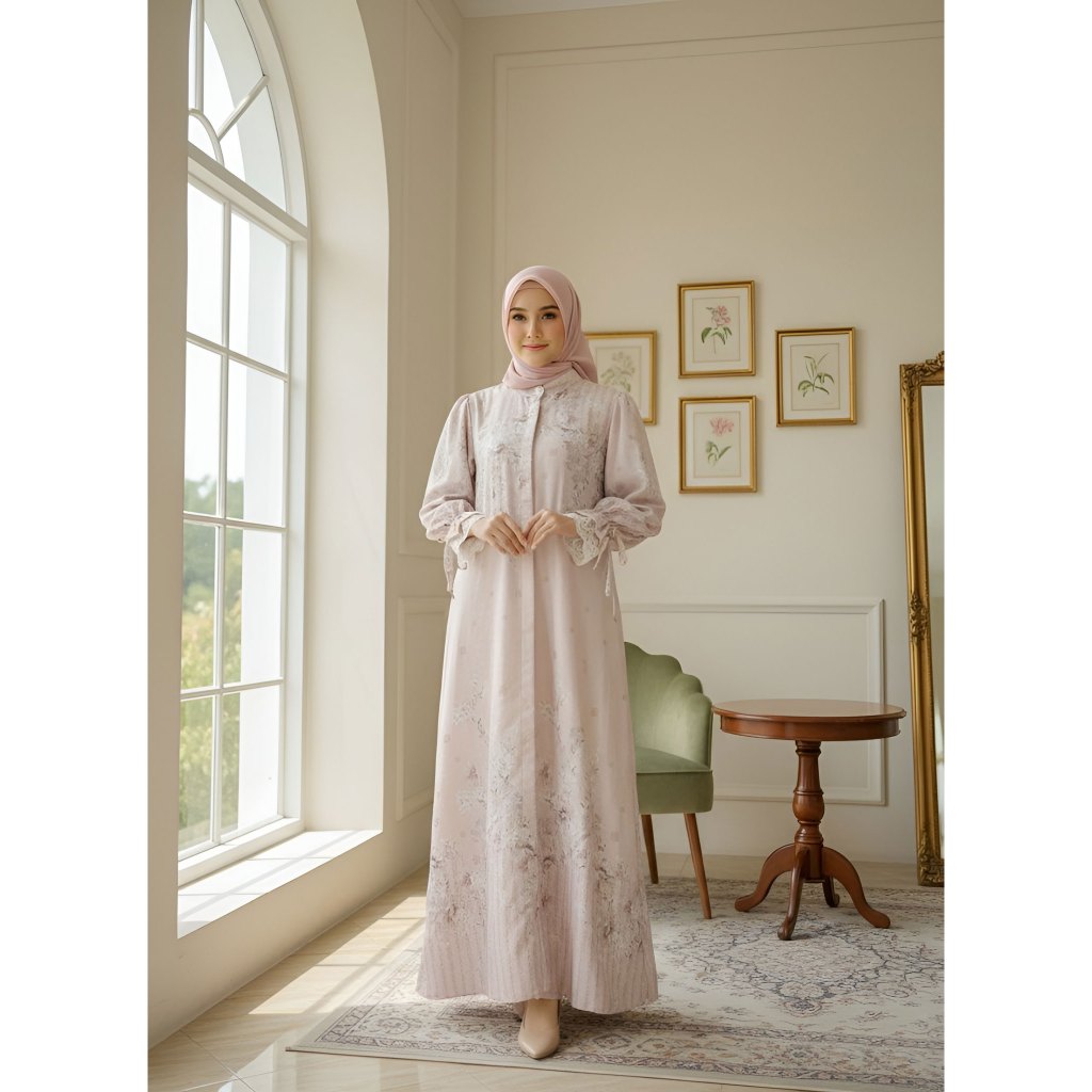 Gamis Dress Wanita Dewasa Busui Bahan Jaguar Embos Premium Adem dan Lembut