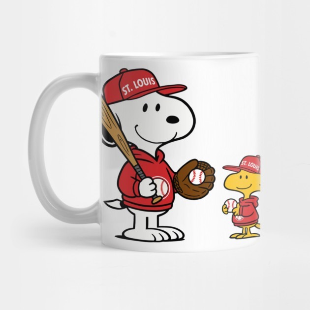 St. Louis Cardinals - Snoopy & Woodstock Baseball Style M051 - St Louis Cardinals Coffee Mug
