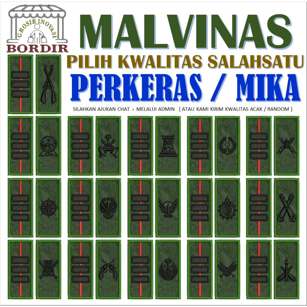 4 PANGKAT KAPTEN CORP KORP CORPS PDL MALVINAS TNI AD KOMANDO BORDIR LAGI EMBROIDERY GIB