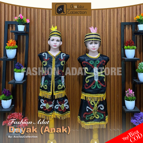 Baju Adat Anak KALIMANTAN TIMUR Laki-Laki / Perempuan | Pakaian Tradisional DAYAK Anak | Busana Adat