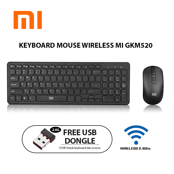 PAKET SET KEYBOARD WIRELESS + MOUSE WIRELESS XIAOMI MI GKM520