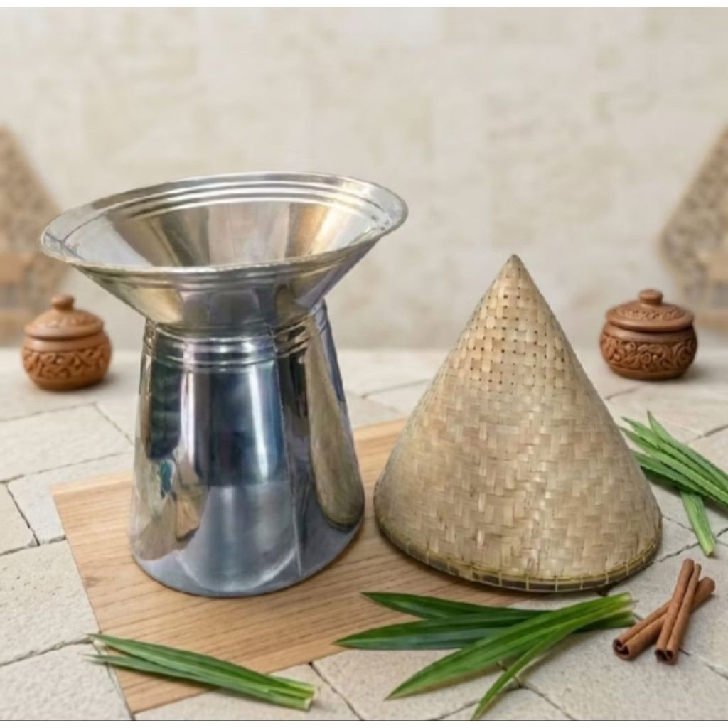 Seeng dangdang stainlies tinggi /seeng dangdang kukusan nasi uk 34cm fre kukusan bambu