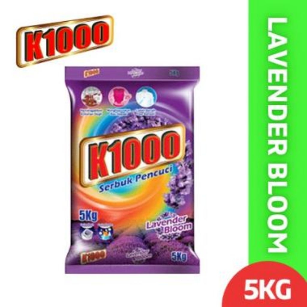 Deterjen Bubuk K 1000 5kg - Menghilangkan Noda, Anti-Bau Apek, Mencerahkan Pakaian