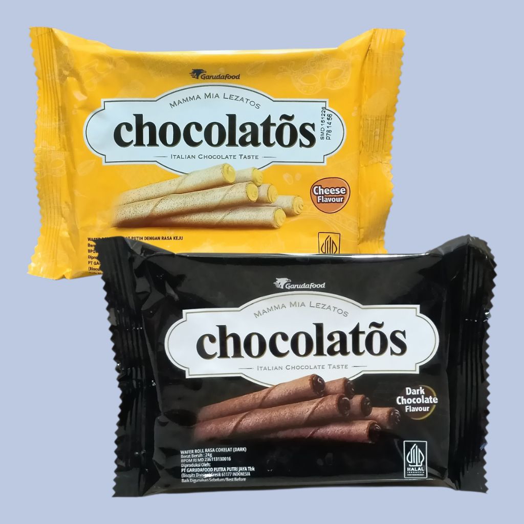 CHOCOLATOS PACK Sweet Cheese & Dark Chocolate Wafer Roll 27 gr [10 pcs/pack]