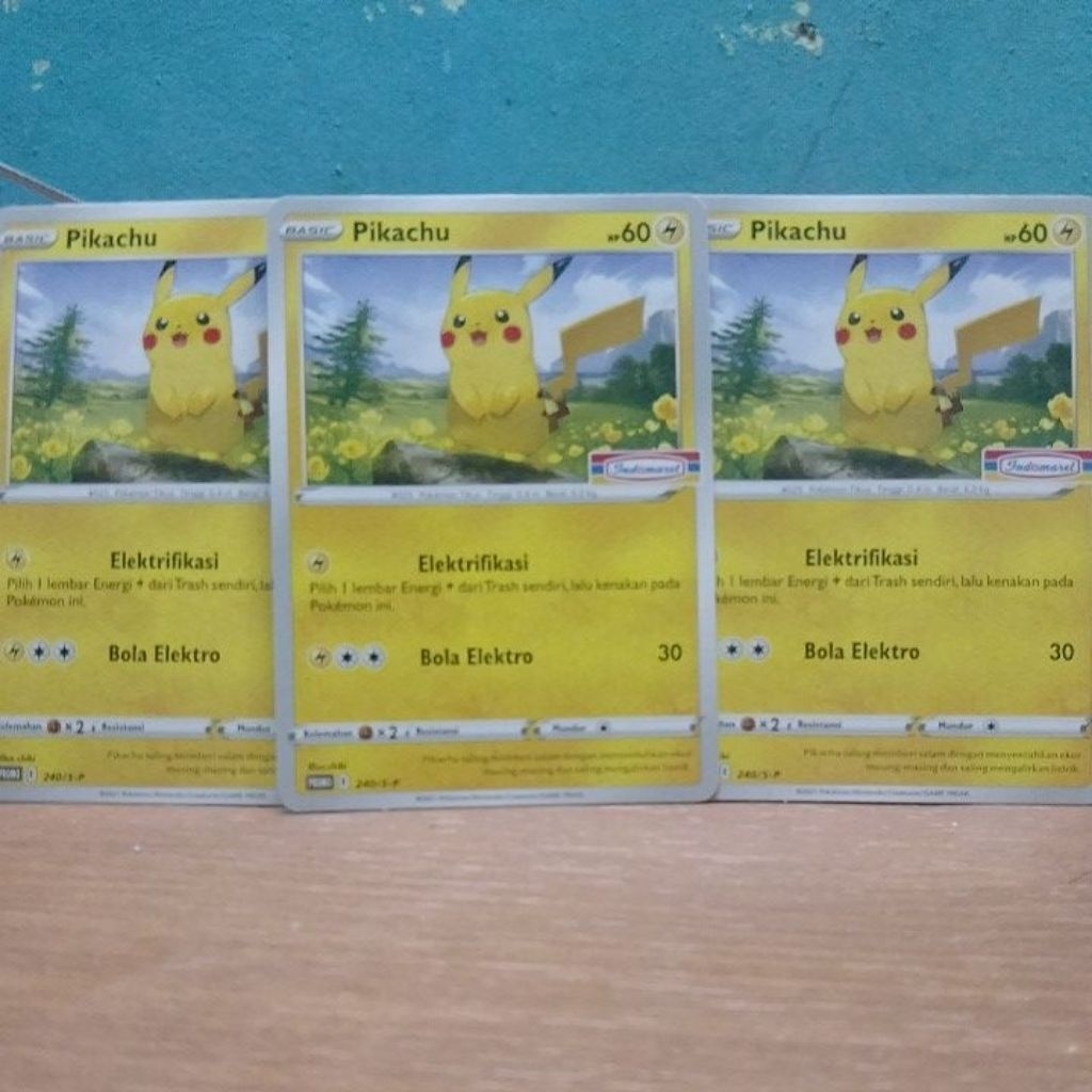 kartu pokemon pikachu indomaret