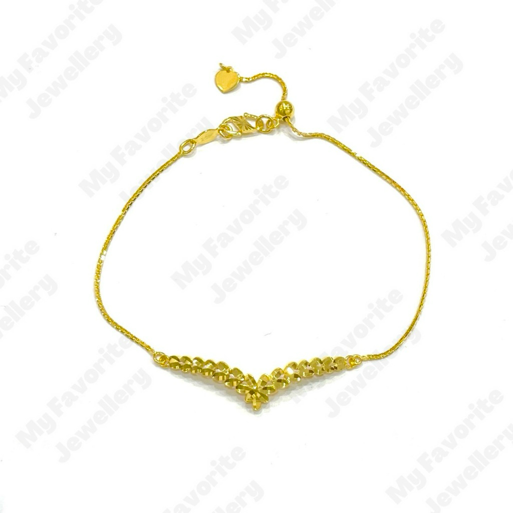 Gelang Serut Aurel Daun-daun Emas Asli Kadar 875