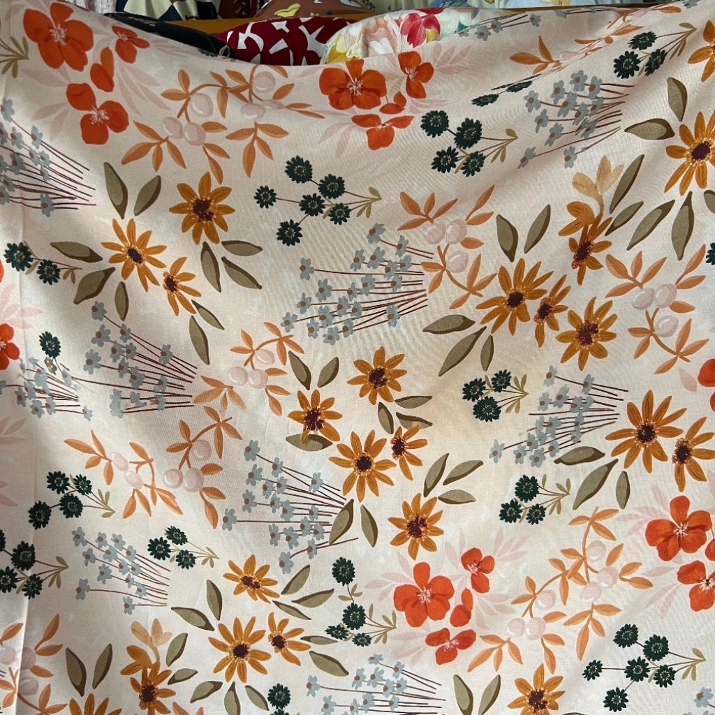 Katun Rayon Motif | Rayon Motif Abstrak | Kain Rayon | Rayon Abstrak | Rayon Salur