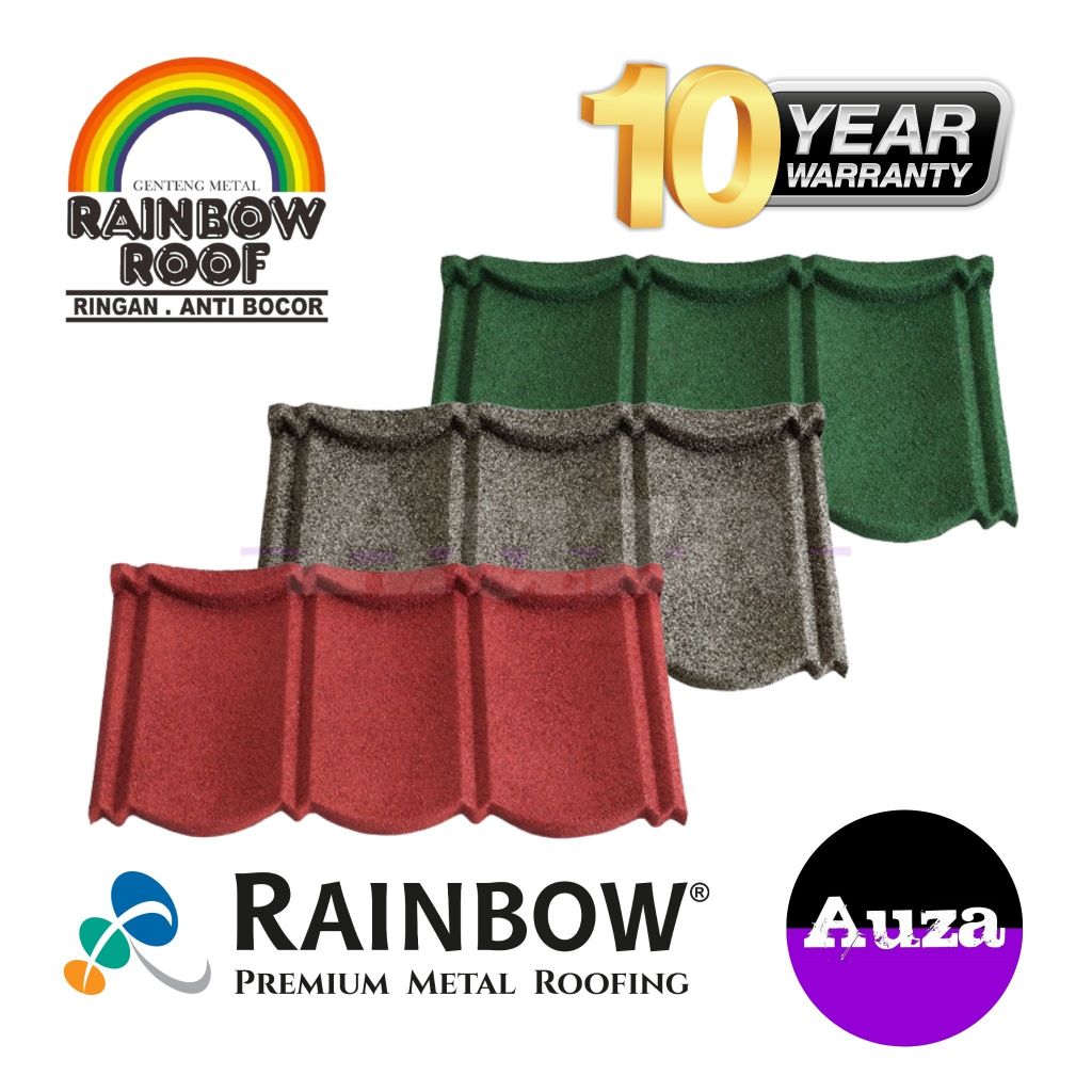 Genteng Metal Pasir Premium 1x3 | Rainbow Grande Stone-Coated Metal Roofing | Garansi 10 Tahun