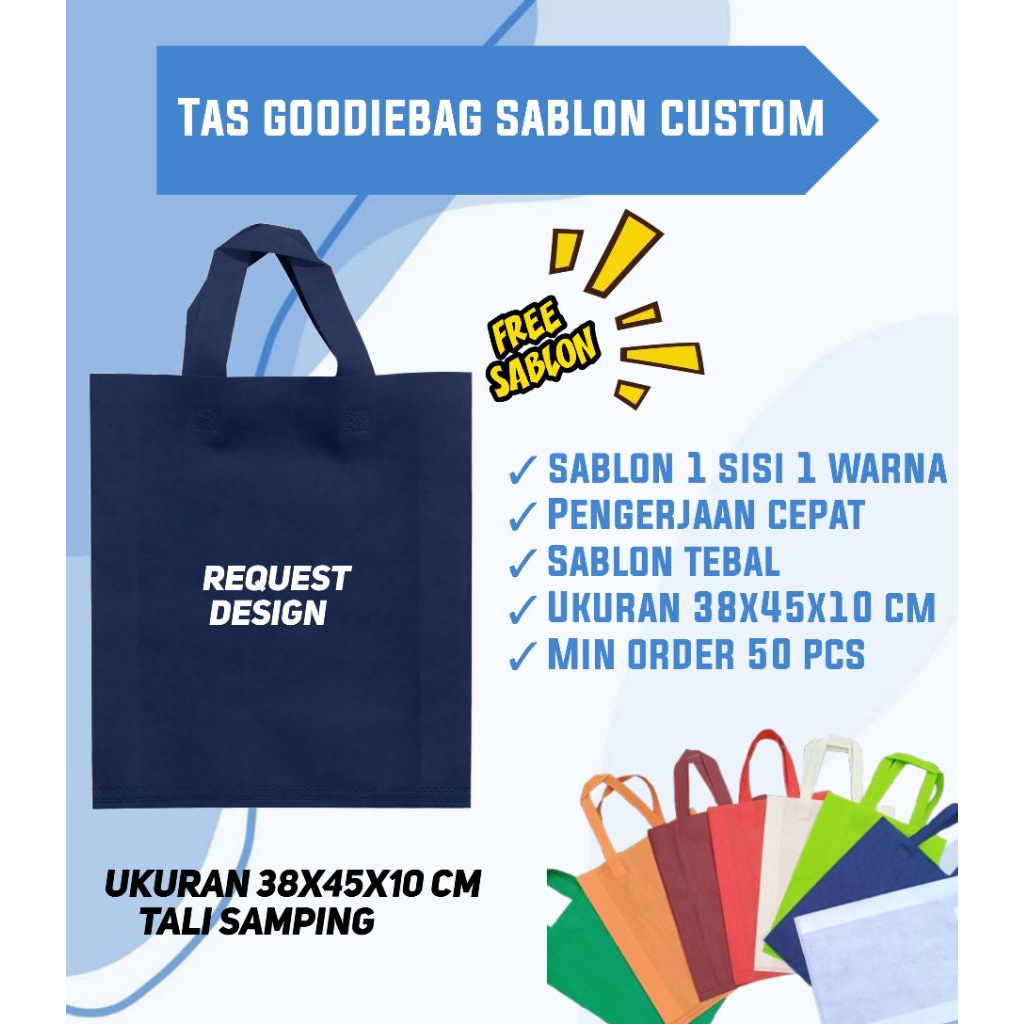 Paket murah tas ukuran 38x45x10 cm tas sembako tas idul Fitri tas syukuran Tas goodie bag sablon cus
