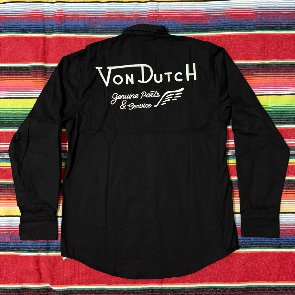 LONG WORKSHIRT - VON DUTCH - S L - ORIGINAL BLACK