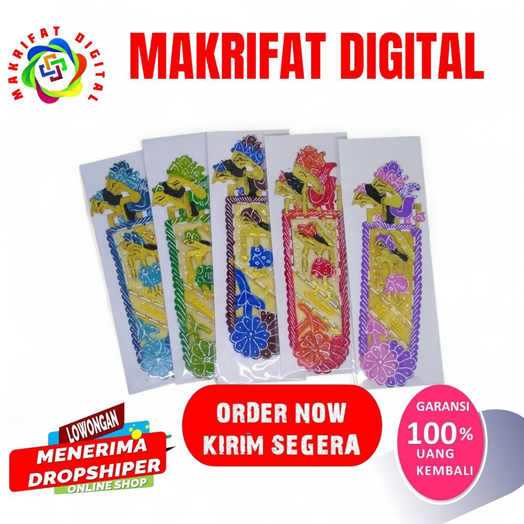 ZACK MART Pembatas Binder Buku - PEMBATAS BUKU Wayang Kulit Souvenir Batik Wayang Indonesia