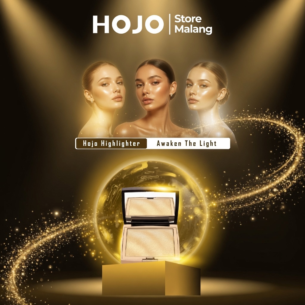 HOJO Highlighter Glim Palette | Gold & Warm Tone | Waterproof Highlighter Glitter Makeup | Powder Hi