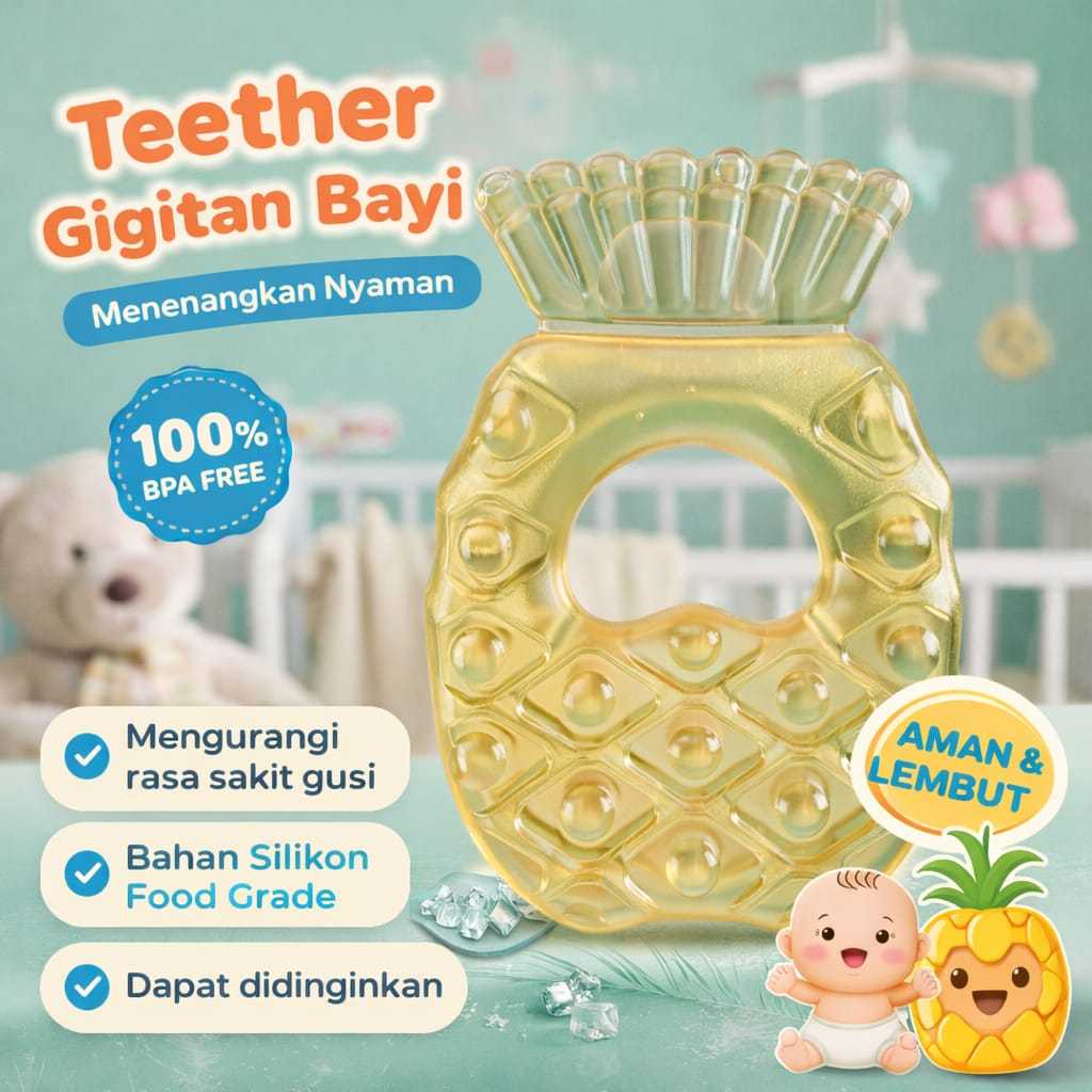 Mainan Bayi 0 6 Bulan Teether Gigitan Bayi Bahan Silikon BPA Free