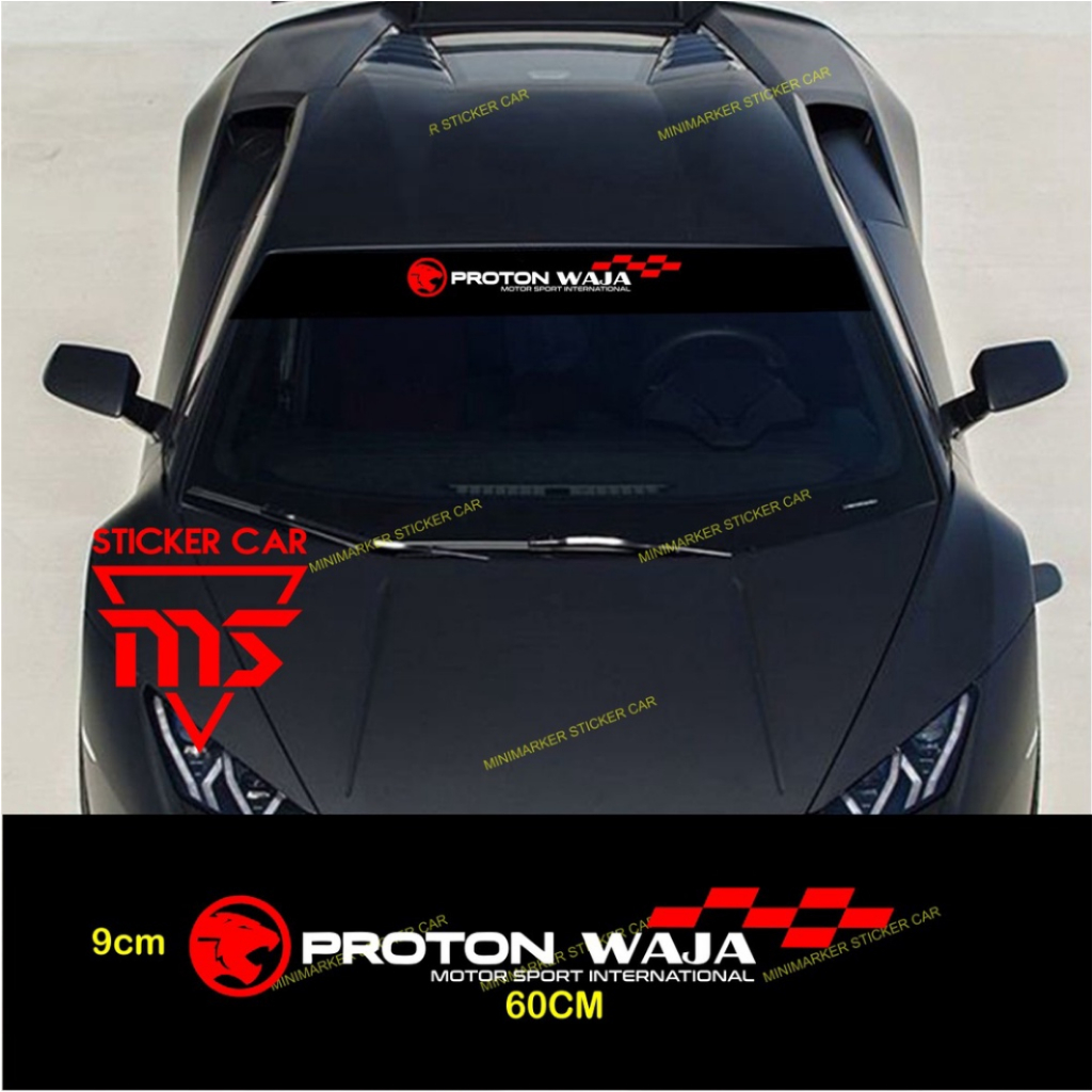 sticker mobil proton waja sticker cutting proton waja windshield promo