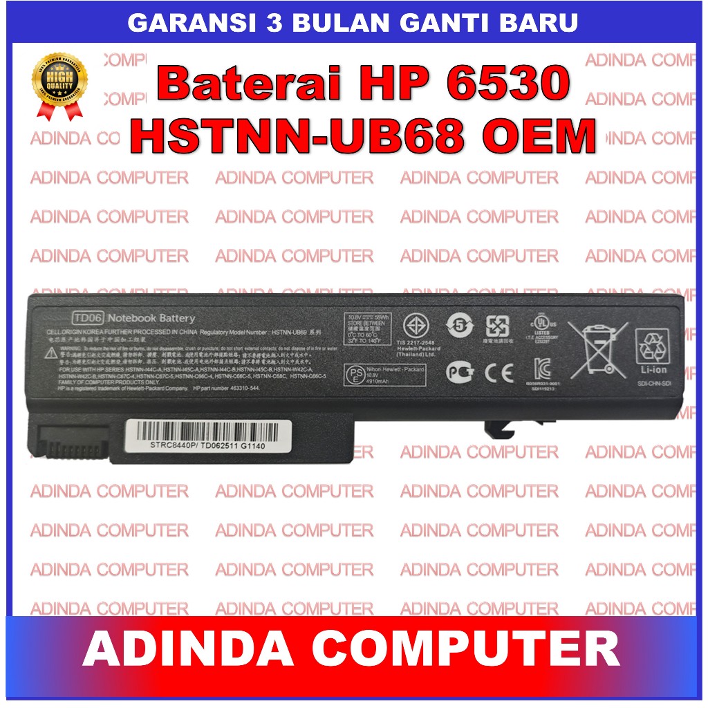 BATERAI HP 6530 6530B 6535B 6730B 6735B 8440P 6440B OEM