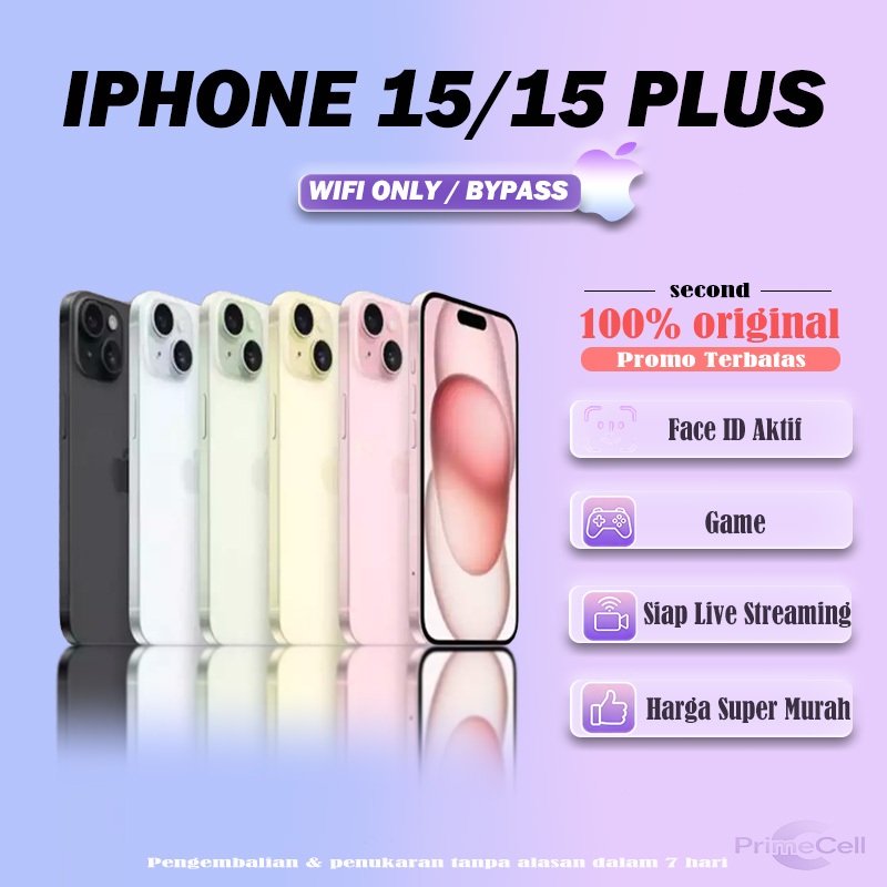 iPhone 15 / 15 Plus SECOND ORIGINAL Inter 128/256/512GB Dynamic Island Mulus Like New Face ID WiFi-O