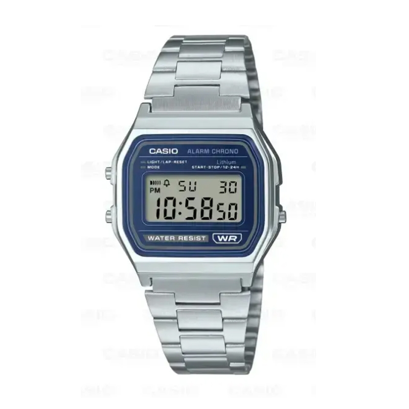Jam Tangan Casio A158WEA-2DF Silver Blue