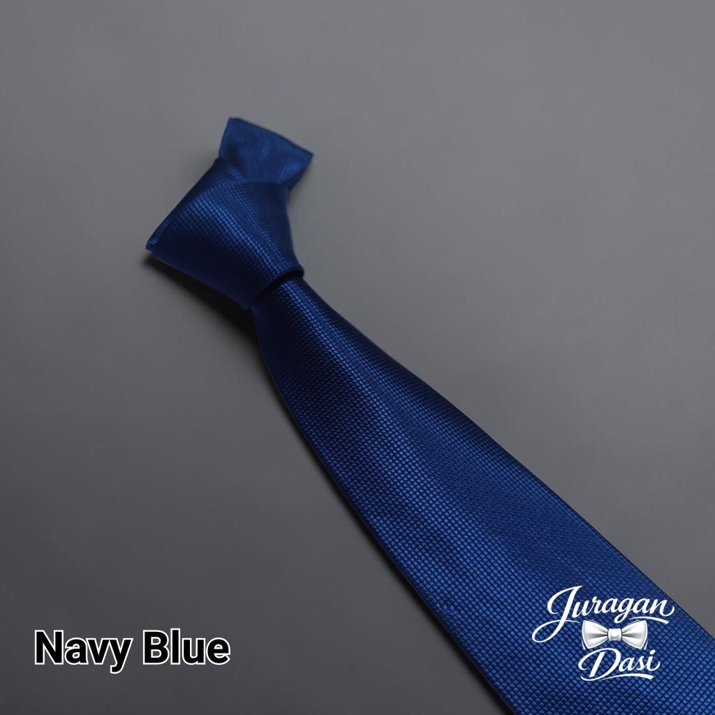 Dasi Pria Dasi Kantor Dasi Motif Kotak Halus Navy Blue