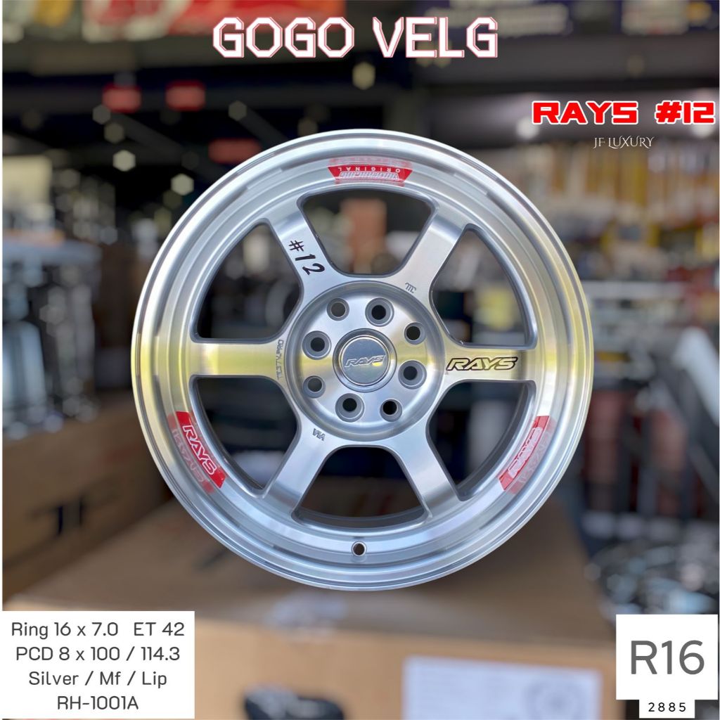 Velg mobil R16 Rays TE37 PCD 4X100/114,3 Lebar 7 ET 42 Yaris Avanza Brio Jazz Mobilio Agya Ring 16