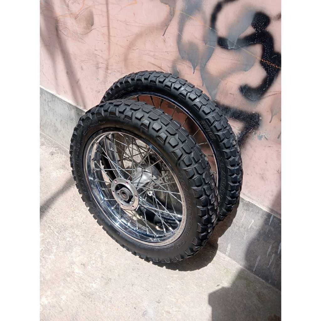 Paket Roda Kawasaki KLX G / KLX S Ukur 16/19 Original Bawaan Motor - Ring 16/19