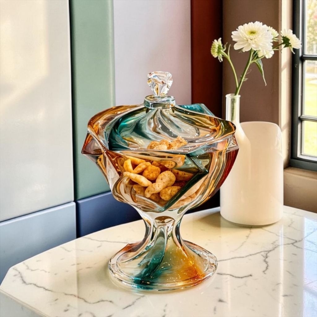 toples kaca kristaltebal mewah import tempat kue toples kue tempat penyimpanan makanan
