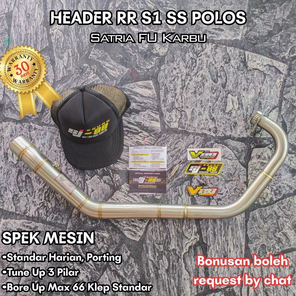 Knalpot SJ88 HEADER RR S1 / S2 / S3 SATRIA FU KARBU Pipa Leheran Original SJ-88 Racing Exhaust Ngacu