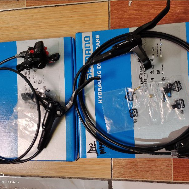 rem set cakram sepeda hidrolik merk Shimano seri mt200 via malaysia
