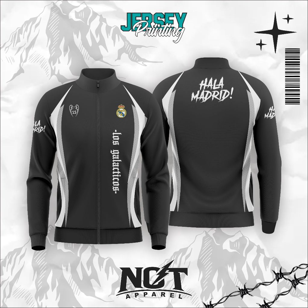 Jaket Fantasy Real Madrid Jaket Sport Outdor Jaket Training Jaket Fans Real Madrid Printing Premium